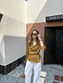 Premium Satin Cowl Neck Waist Tie Trumpet Sleeves Tops